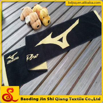Athletic gym Sweat Absorbent Logo jacquard Sport towel cotton